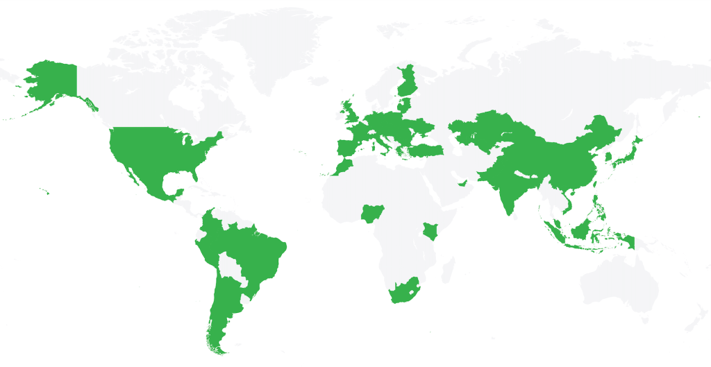Global map of our services